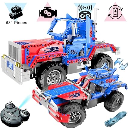 Kareflash 2 In 1 Rc Truck Buggy 531 Building Blocks Compatible With Lego Electric Engine With Charger Steam Toy