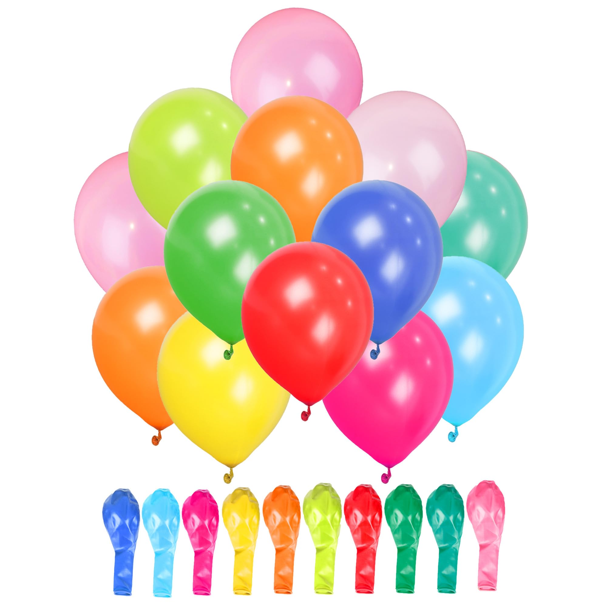 Rainbow Party Balloons 50 Pack Metallic Multicoloured, Large 12 Inch Thick Latex Biodegradable Helium Party Ballons for Birthday, Wedding, Baby Shower Events Decoration Arch Garland — image 1