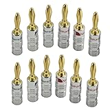 New 12pcs 24K Gold Nakamichi Speaker Banana Plug