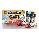 8 pack Washable Dab and Dot Dauber Markers for Kids, Children Art Supplies for Toddlers/ Preschoolers/ Homeschool / Bingo - 200 Downloadable Dot Activity Sheets