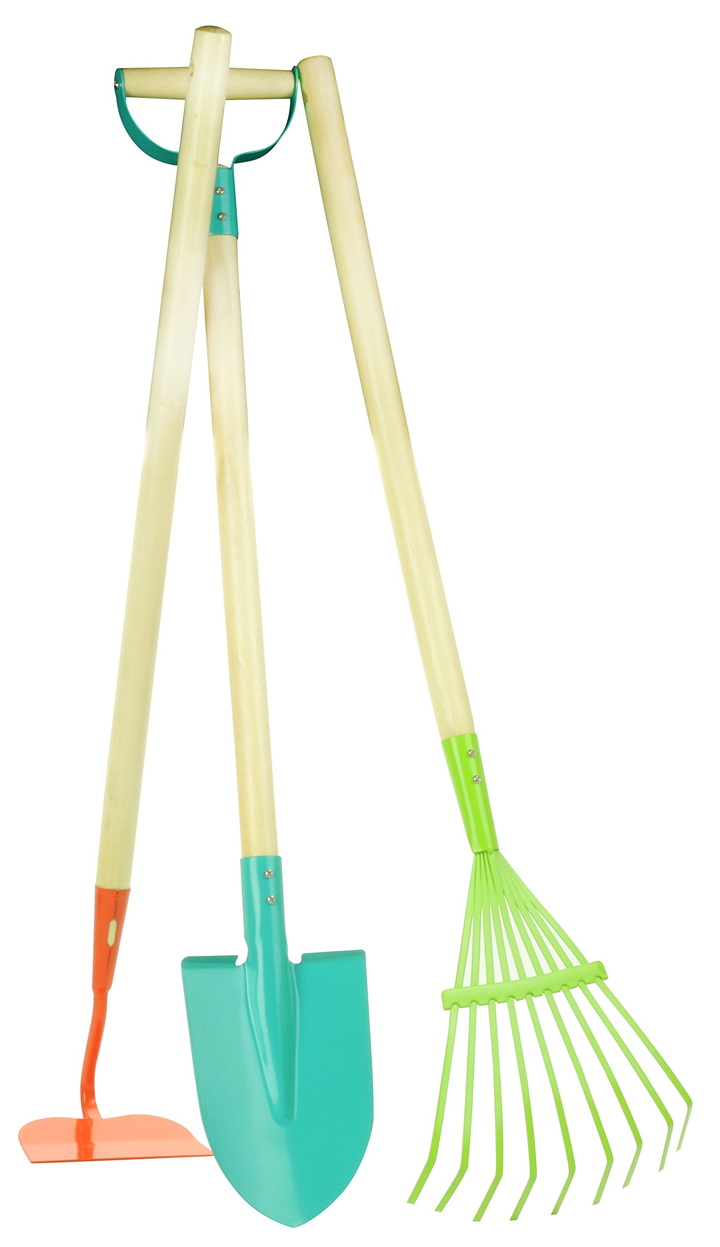 Vilac Large Garden Tools Set, Children's Gardening Set, 3 Piece Set Including a Hoe, Rake and Spade, 3 Years+