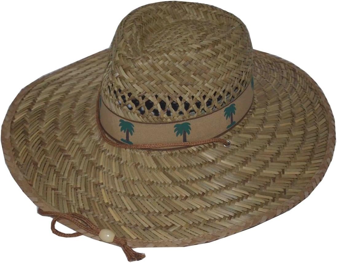 JKO Palm Tree Print Straw Summer Lifeguard Hat