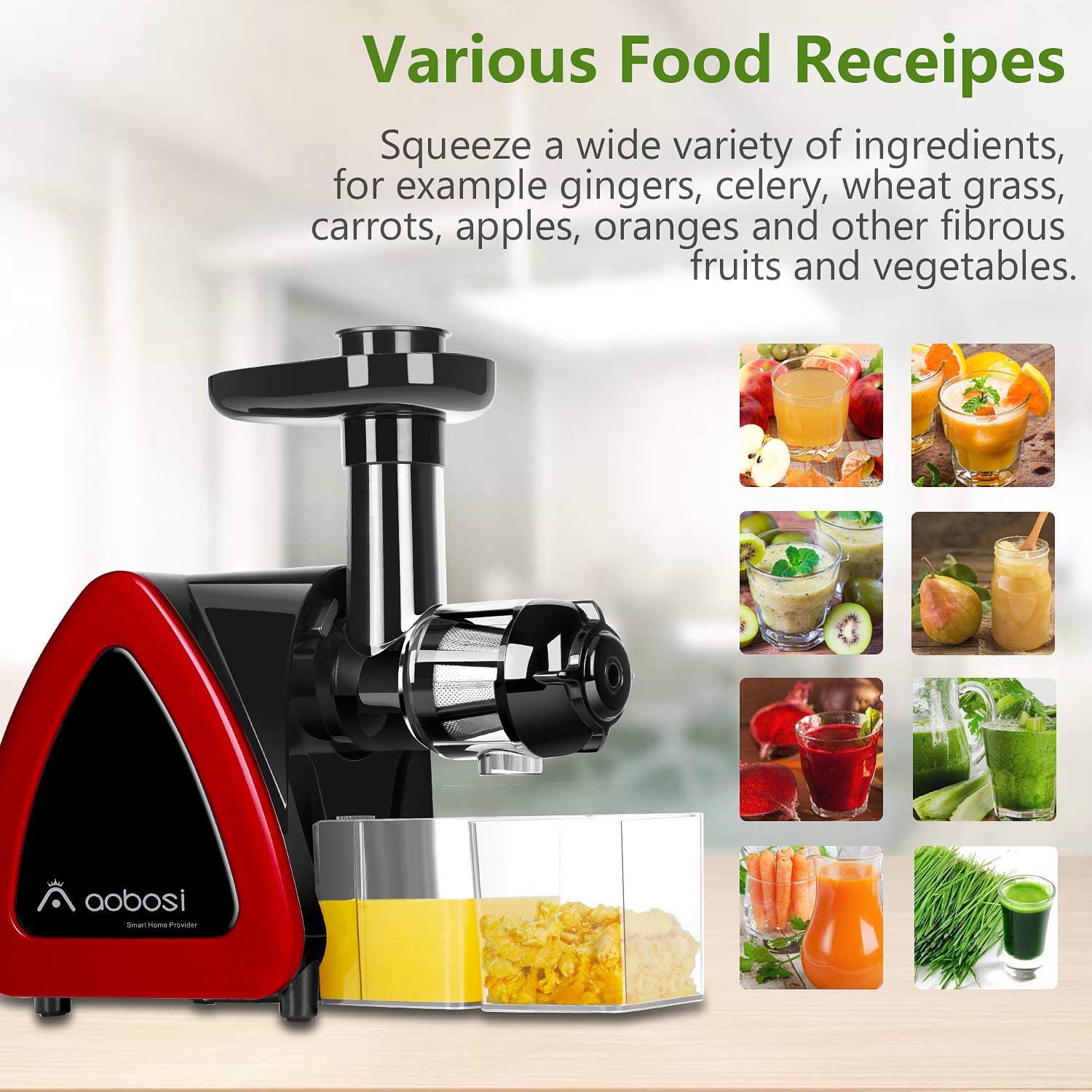 Aobosi Slow Masticating juicer Extractor, Cold Press Juicer Machine