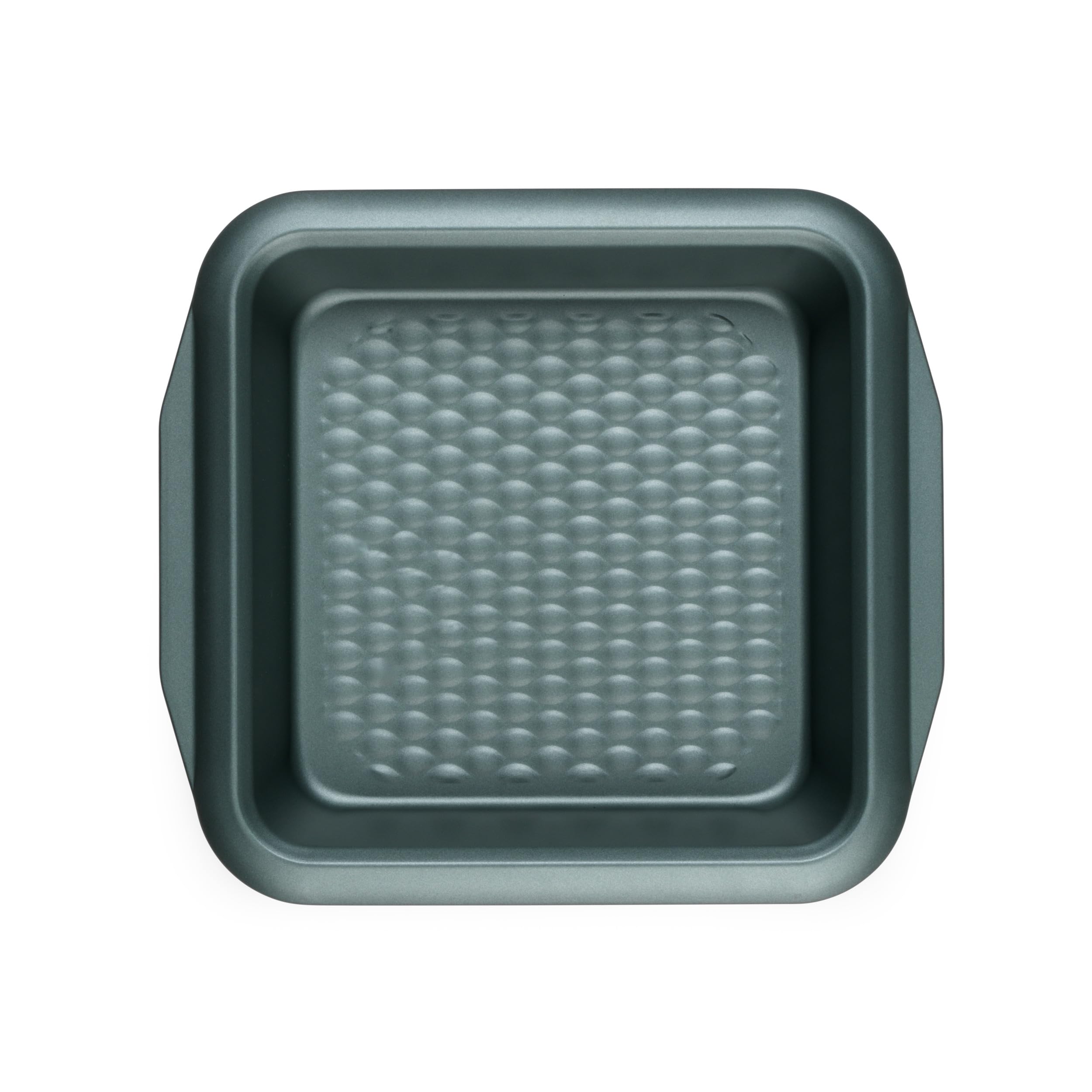 PROGRESS BW09821G2EU7 Square Baking Pan, Non-Stick Carbon Steel Oven Tray, Shimmer Collection, Textured Base for Even Cooking, Brownie Tin, Bake & Roast Vegetables, Cakes, Traybakes, 27 cm, Green
