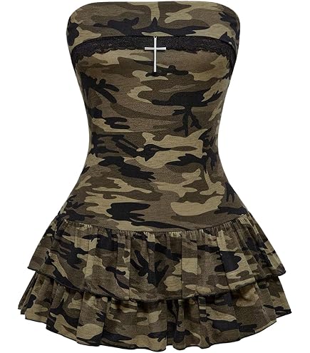 MatyLonm Women Sexy Spaghetti Strap Dress Hollow Out Camo Bodycon Mini Dress Summer Sundresses : Clothing, Shoes & Jewelry