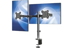 VIVO Dual Monitor Desk Mount, Holds 2 Computer Screens up to 30 inches and 22lbs Each, Heavy Duty Fully Adjustable Steel Stan