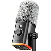LEFXMOPHY Windscreen for MAONO PD100W PD100XS Microphone Deadcat Grey Fur Wind Muff Mic Furry Pop Filter