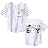NICNZQI Kids Baseball Jersey Birthday Boy Shirt Birthday Outfit Personalized Sport Party Tee 7-10 Years Old