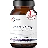 Designs for Health DHEA 25mg - DHEA Supplement for Men + Women - Supplement to Help Support Healthy Aging, Muscle Integrity, Energy + Hormonal Synthesis - Non-GMO (60 Capsules)