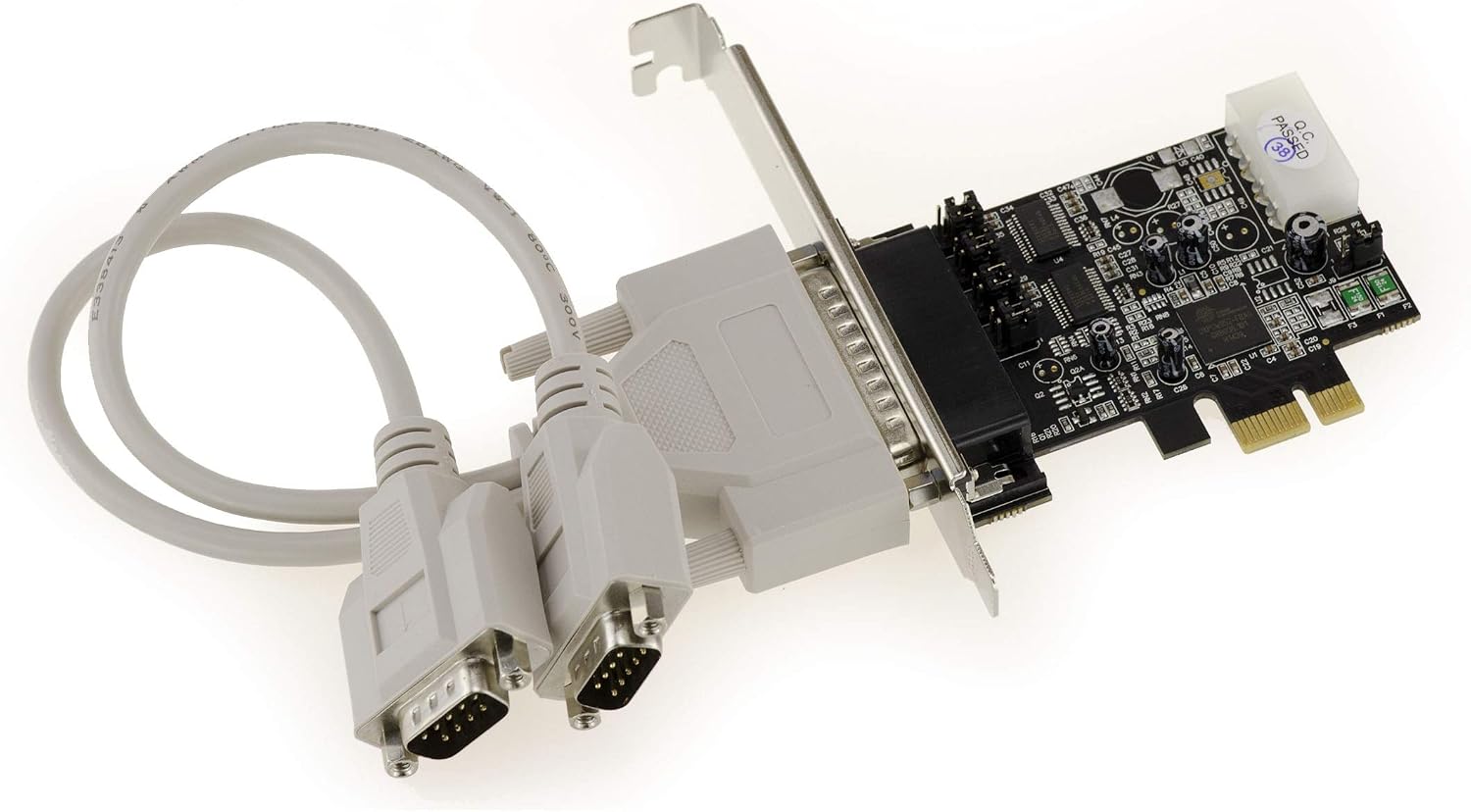 KALEA-INFORMATIQUE Serial RS232 POS PCIe controller card with 2 powered DB9 UART COM ports. Power On Serial 5V 12V