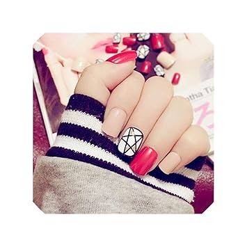 Amazon Com 24pcs Tips For Children Kids False Nails Lovely Brown Bear Acrylic Fake Nails Clear French Nails F114 Beauty