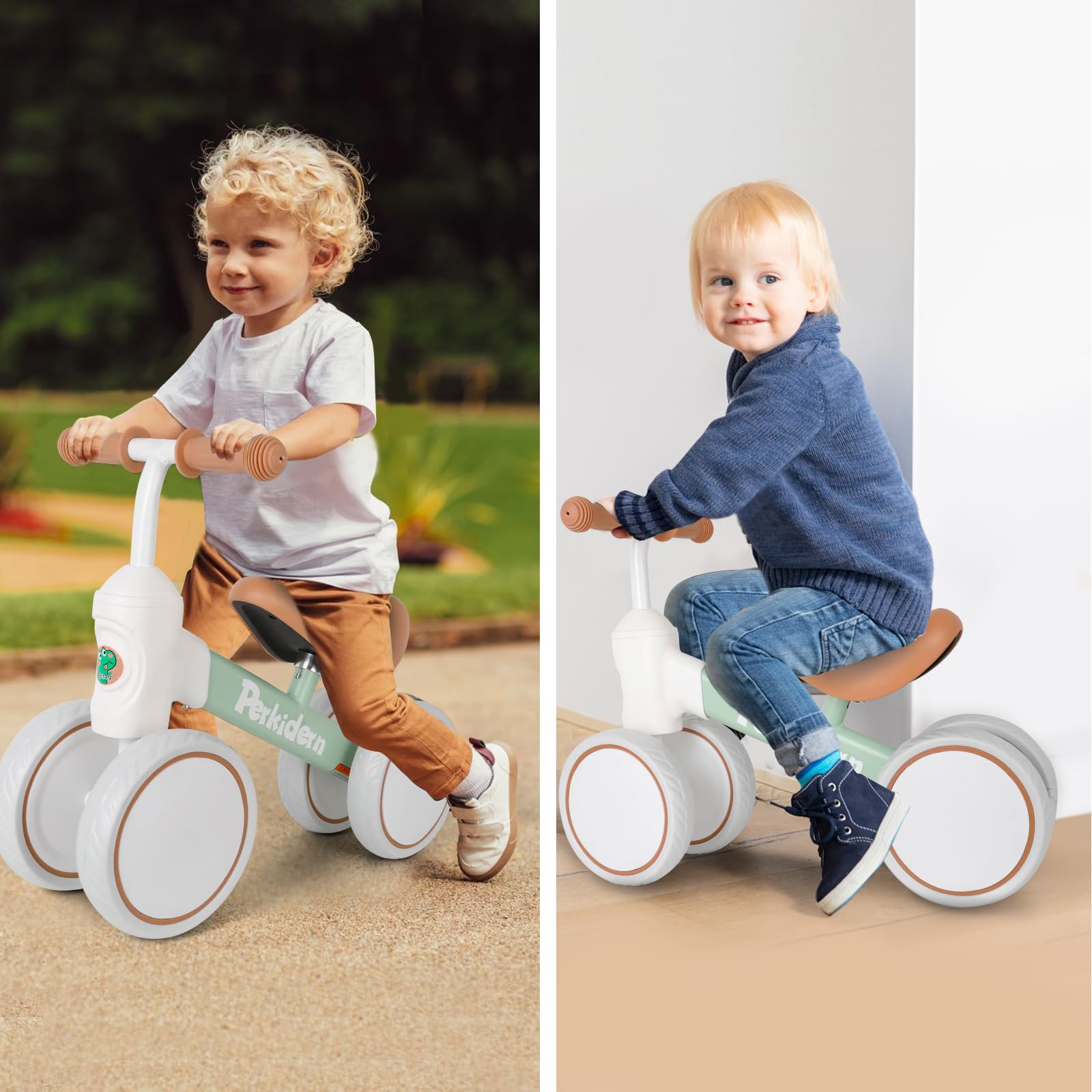 Baby Balance Bike for 1-3 Year Old Boys Girls, 12-36 Month Toddler Balance Bike, 4 Wheels Baby Bike Toddler First Birthday Gifts