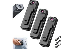 Ultra HD 2-in-1 Sports Video & Audio Recorder, 1080P Wearable Body Camera, 180° Freely Rotating Lens with Night Vision, 5H Re