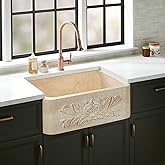 Signature Hardware 484604 Silbury 33" Rectangular Marble Farmhouse Bathroom Sink