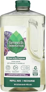 Seventh Generation Dish Liquid Soap Lavender Flower & Mint Refill Dishwashing Soap Biodegradable liquid soap 50 oz
