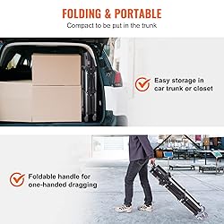 VEVOR Foldable Utility Service Cart, 165LBS 3 Shelf