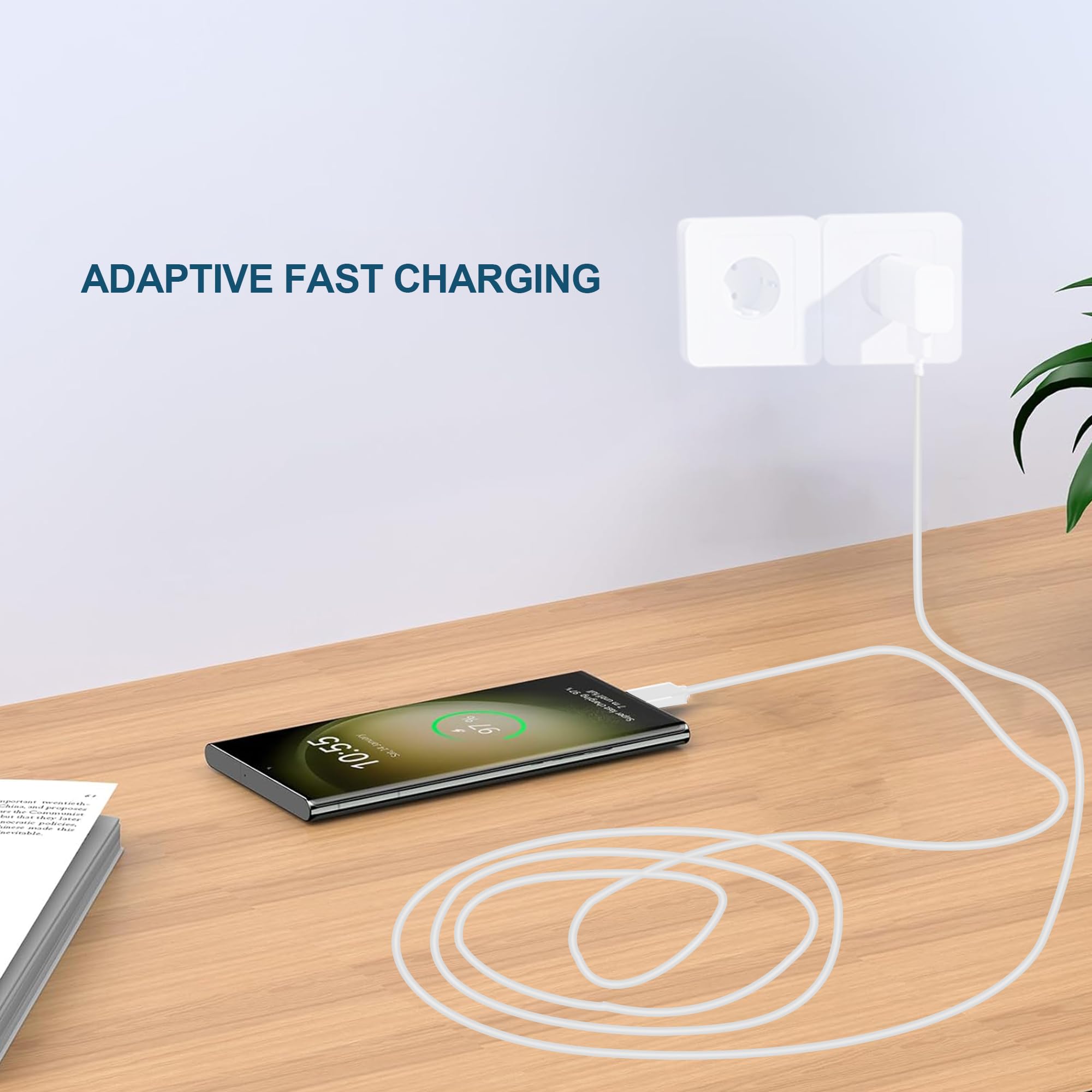 Ladegerät Schnellladegerät mit 2m Ladekabel USB C Schnellladekabel für Samsung Galaxy S21 S20 S10 S9 S8 A05S A06 A13 A14 A15 A16 A20 A25 A33 A34 A35 A36 A40 A52s A53 A54 A55 A56 M35 M33 M14 Handy 9