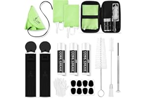 Boao 23 Pcs Clarinet Cleaning Kit All in One Accessories Set with Swab, Reed Boxes, Cork Grease, and Thumb Rest Essential Care Kit for Clarinet Wind Instruments(Green)