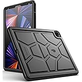 Poetic TurtleSkin Heavy Duty Case Designed for iPad Pro 12.9 2021/2020/2018 5th/4th/3rd Generation, Rugged Shockproof Drop Protection Kids Friendly Silicone Cover Case, Black