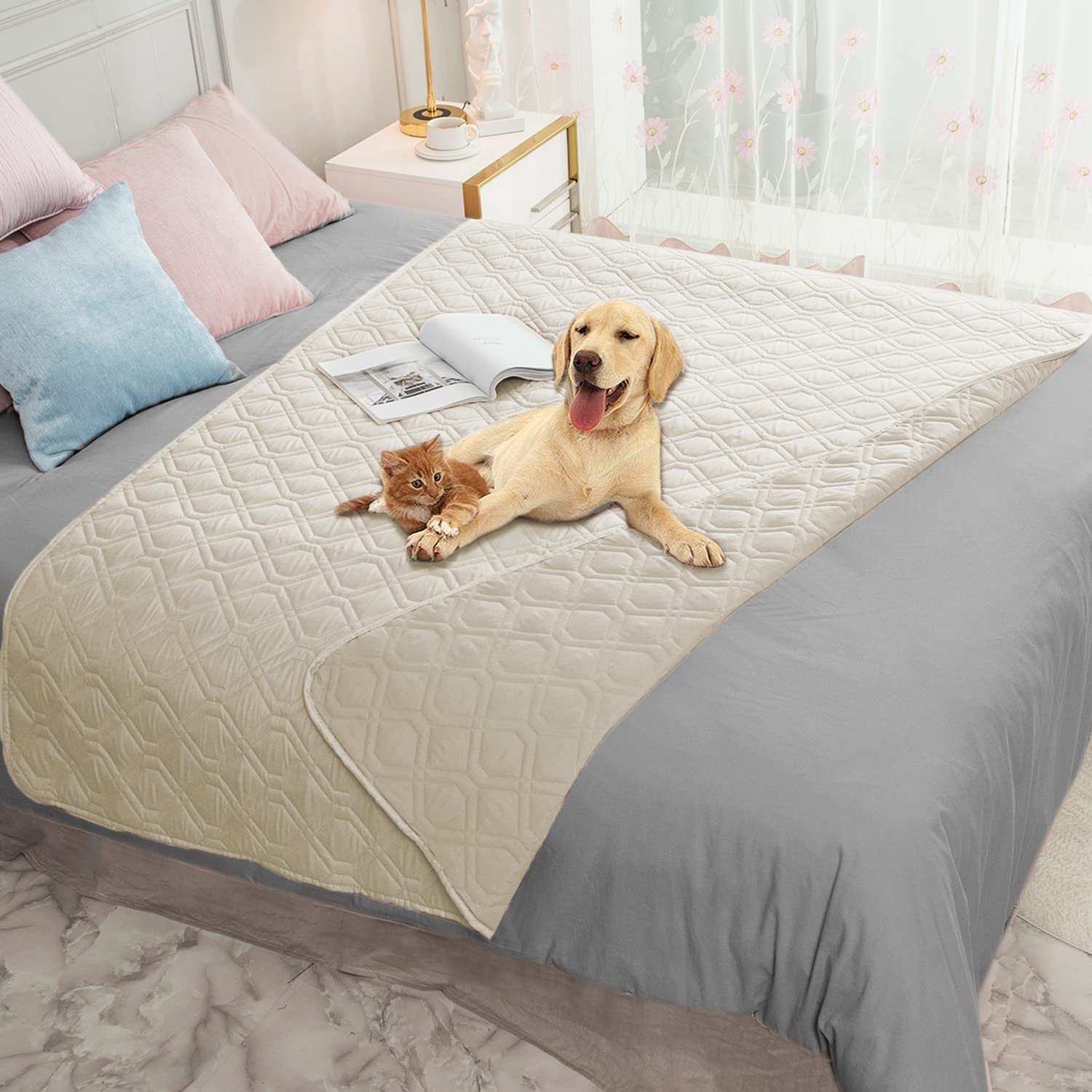 Photo 1 of Ameritex Waterproof Blanket Reversible Dog Bed Cover Pet Blanket for Furniture Bed Couch Sofa
