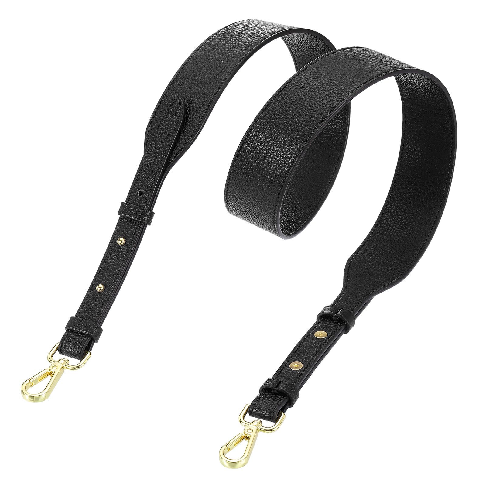 Photo 1 of uxcell PU Leather Purse Strap, 41.7"-45.3" Adjustable Crossbody Replacement Straps 1.5" Width for Handbags, Shoulder Bag (Black, Gold Clasp)