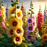 Seeds Hollyhock Seed Mix Malva 30+ Seeds for Planting Showy Perennial Flower Multicolor Mixture