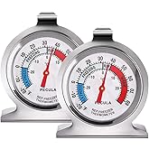 2 Pack Refrigerator Thermometer, 30-30&deg;C/20-80&deg;F, Classic Fridge Thermometer Large Dial with Red Indicator Thermometer for Freezer Refrigerator Cooler