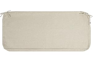 IN4 Care Patio Bench Cushion Covers for Outdoor Furniture with Ties,Water Resistant Loveseat/Settee Cushion Slipcover 54x18x3 Inch for Swing Porch Garden(Replacement Cover Only)-Light Khaki