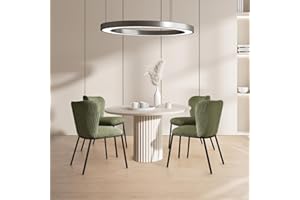 SIMTONAL Green Dining Room Chairs Set of 4, Kitchen Chairs with Black Legs