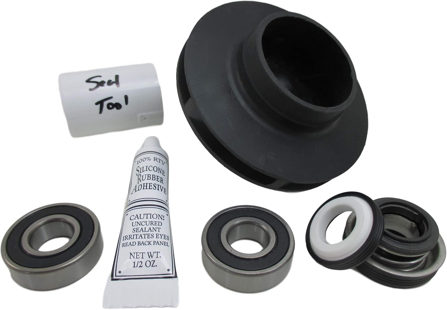 Spa Hot Tub Pump 4.0HP Impeller, (2) Bearings & Seal Kit