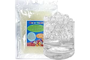 NIKOEO 140,000 Clear Water Gel Beads, Water Gel Beads Vase Fillers for Floating Pearls, Floating Candle Making, Floral Decoration, Wedding Centerpiece, Christmas Decoration