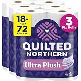 Quilted Northern Toilet Paper, Ultra Plush 18 Mega Rolls, Bath Tissue | 3 ply toilet paper with 18 Mega Rolls and 255 sheets per roll