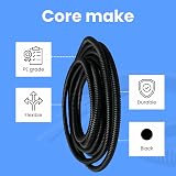 On1shelf Black Corrugated Conduit Split Plastic Flexible Cable Tidy 13mm 5m view 7