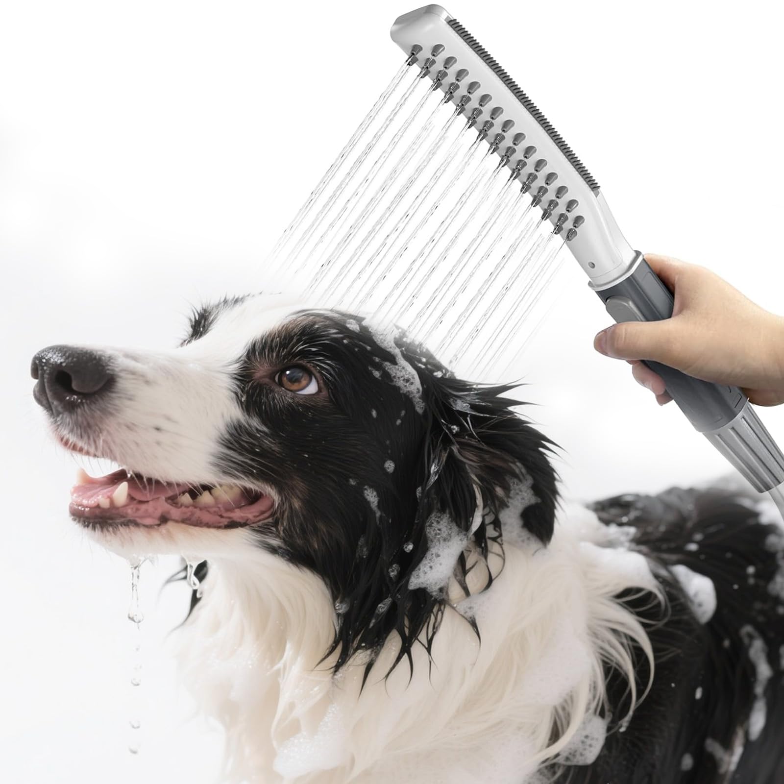 Photo 1 of Dog Shower Attachment, Dog Shower Wand for Fast and Easy Washing Dog, Pet Shower Head with 3 Spray Modes, 8-Foot Hose, Indoor Outdoor Bath Your Dog