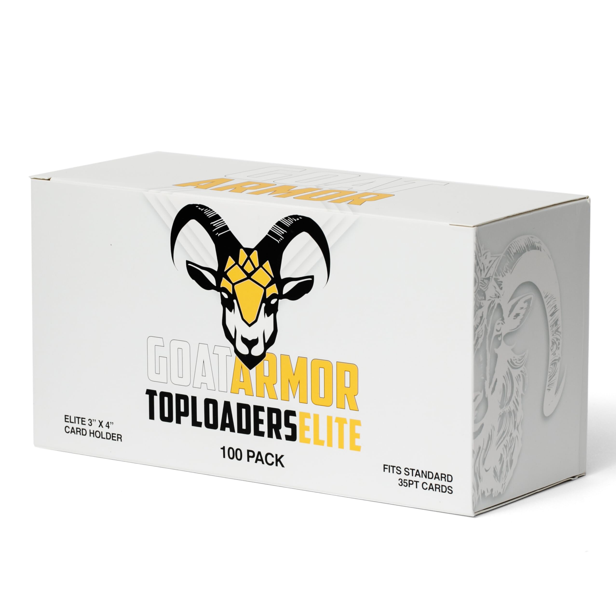 Photo 1 of Goat Armor Elite 100% UV Ultra Clear Seamless Toploaders for 35pt Standard Cards - 3" x 4" Rigid Card Holders (100 Toploaders)