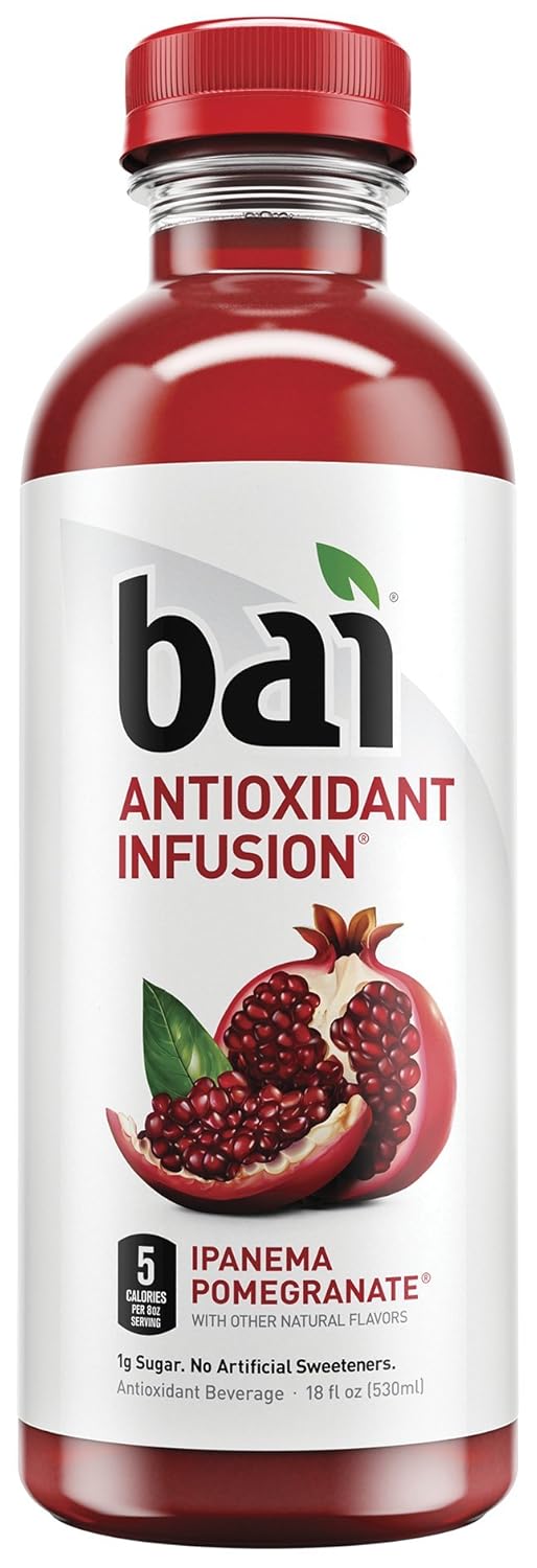 Bai Flavored Water, Ipanema Pomegranate, Antioxidant Infused Drink, 18 Fluid Ounce Bottle
