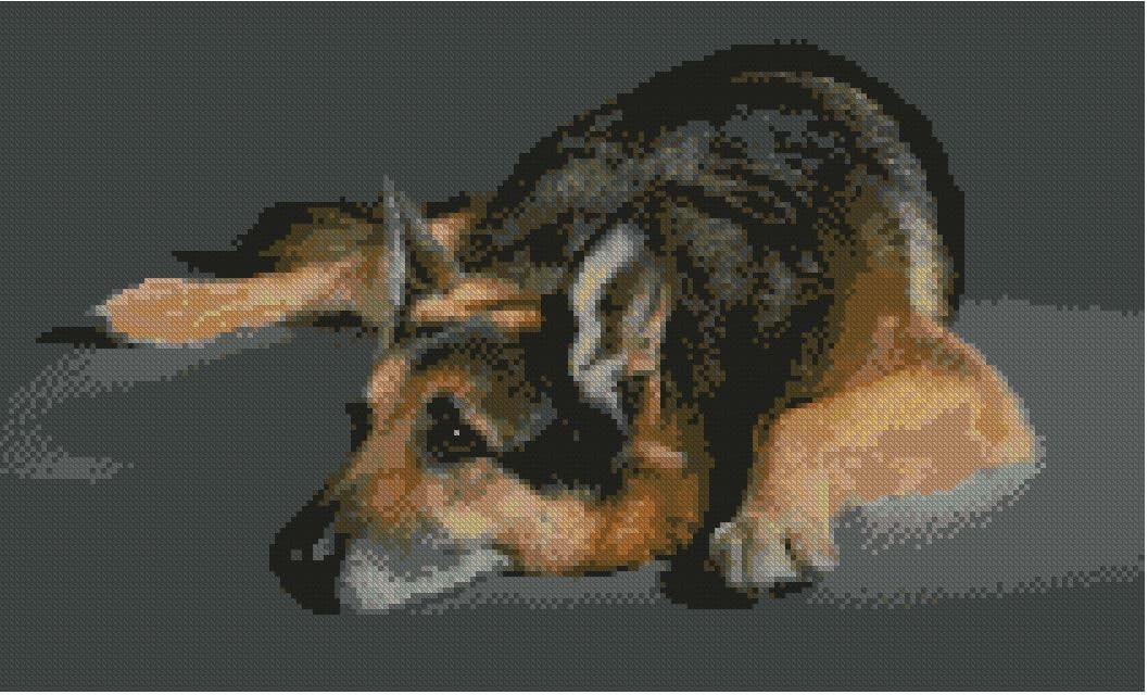 German Shepherd Alsation Cross Stitch Kit 15" x 9" 38cm x 23cm D2445