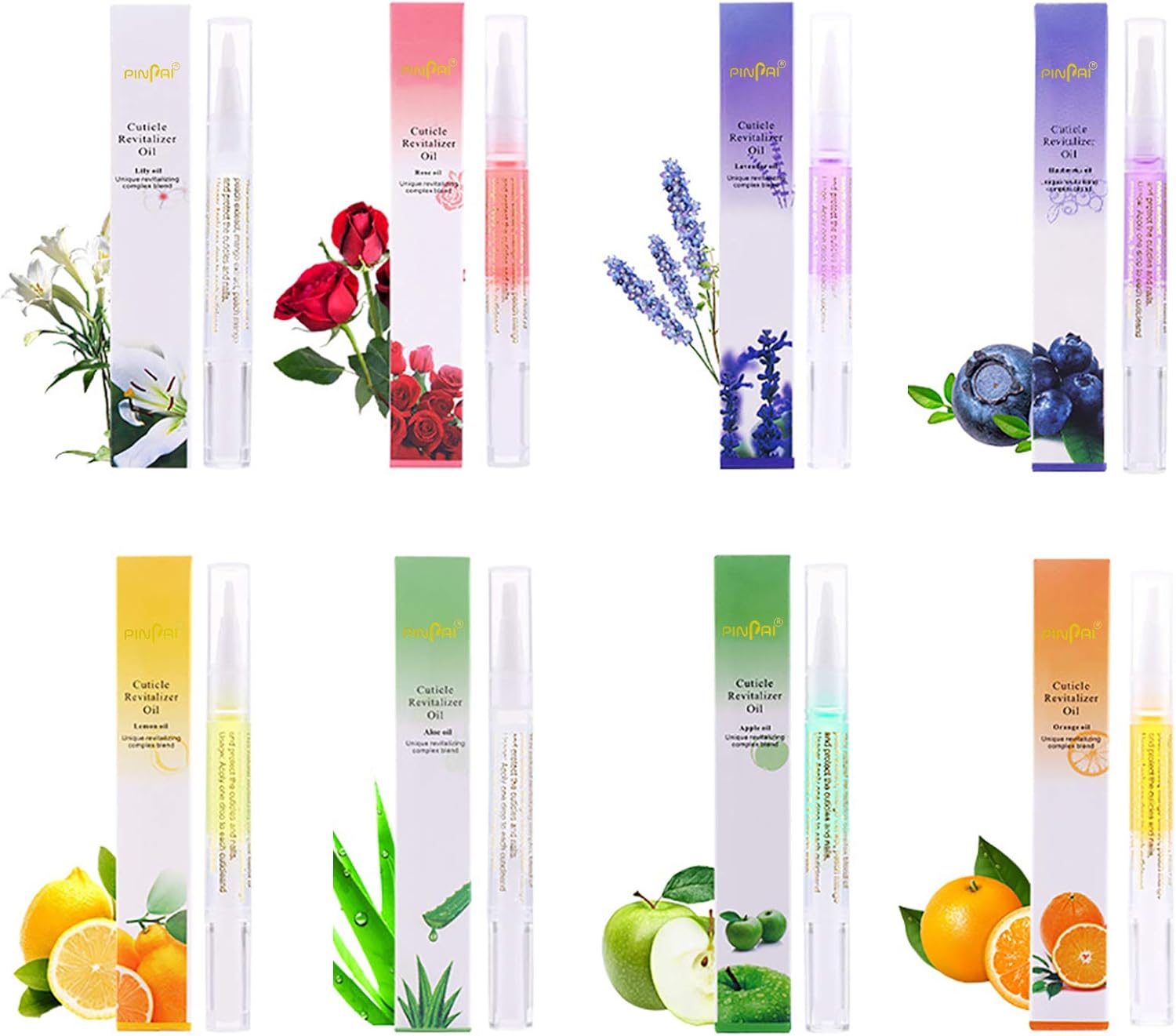 8PCS Cuticle Oil Pens,Cuticle Revitalizer Oil Pen with Soft Brush,Cuticle Oil Bulk for Nails Moist and Treatment,Nail Oil Manicure Repair The Cuticle,8 Kinds of Fruity Smell: Health & Personal Care