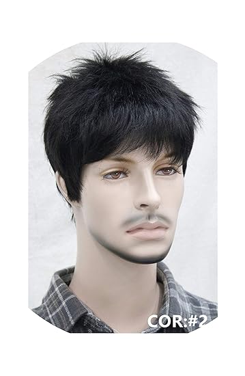 Amazon Com Short Straight Full Synthetic Wig For Men Male Hair