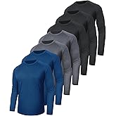 7 Pack Long Sleeve Shirts for Men - Quick Dry Moisture Wicking Sun Protection UV UPF T-Shirts for Fishing Workout Gym