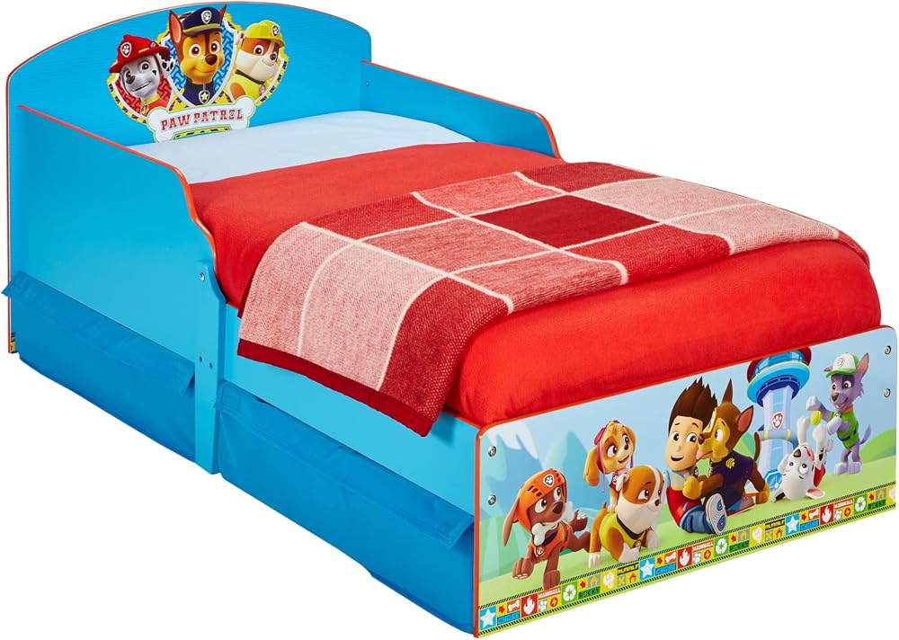 Paw Patrol Children's Bed with Under-Bed Storage, Suitable for 140x70 cm