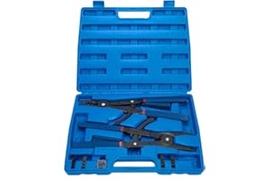 8MILELAKE Heavy Duty 16 inch Snap Ring Plier Set, 2 Piece | External and Internal Pliers | Straight, 45°, 90° Tips