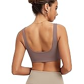 ODODOS Square Neck Sports Bra for Women Wirefree Non Padded Yoga Tank Workout Crop Tops