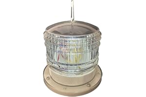 Steady-ON or Flashing 2NM IP67 Solar LED Marina Dock Barge Boat Safety Beacon Light - Cool White LED