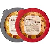 Webake Pie Crust Protector Shield Adjustable Pie Crust Shield Fits 11.5-9 Inch Pie Pan, European Food Grade Silicone Pinch Te