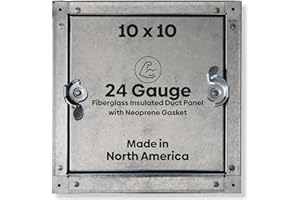 BEST ACCESS DOORS Best 10" x 10" Self Stick Duct Access Door for Sheet Metal Duct, 1” Fiberglass Insulated Duct Access Panel with Neoprene Gasket, 24-Gauge Steel Double Panel, Reverted Flange, No Hinge, BA-CDSS-6032