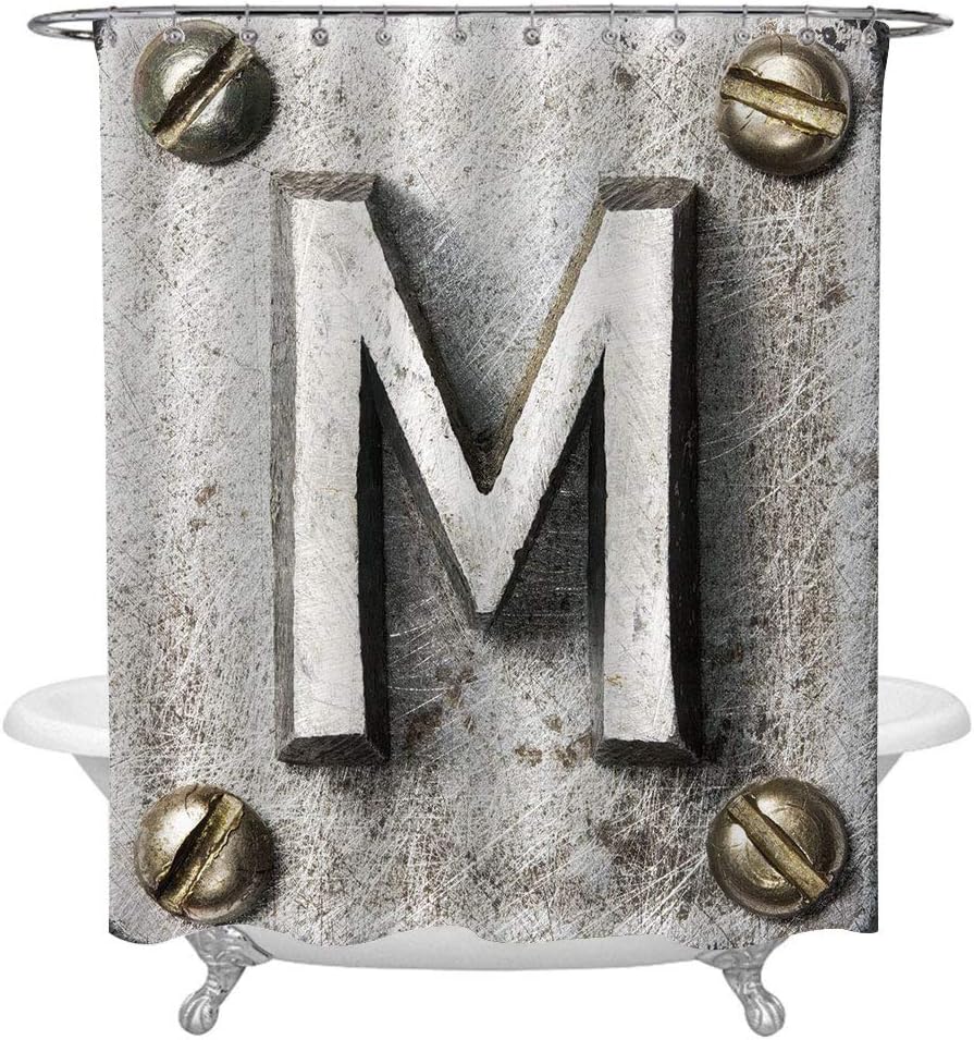 Letter M Shower Curtain for Modern Home Decor