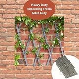 Garden Mile Grey Wooden Trellis 180x90cm Heavy Duty Climbing Plant Support Panel view 4