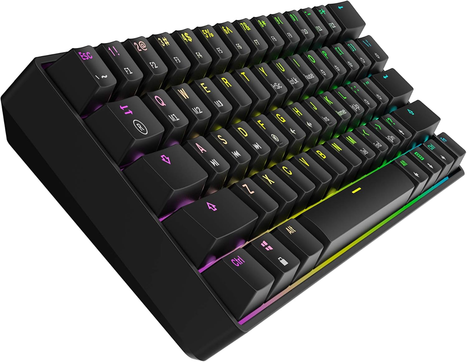 GK61s Mechanical Gaming Keyboard - 61 Keys Multi Color RGB Illuminated LED Backlit Wired Programmable for PC/Mac Gamer (Gateron Mechanical Yellow, Black): Computers & Accessories