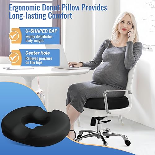 Donut Pillow Seat Cushion Chair Pad for Tailbone Pain Relief and